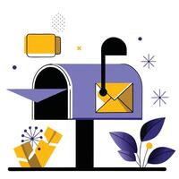 Conceptual Illustration of a Modern Mailbox with Convenient Features vector