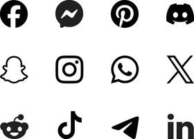 A set of social media logos vector