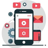 Conceptual Illustration of Mobile Applications and Their Diverse Uses vector