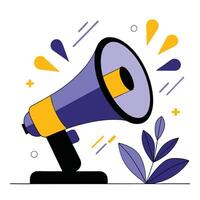 Concept of Broadcasting an Important Message with a Red Megaphone vector