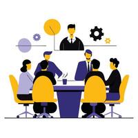 Collaborative Meeting with Modern Concept and Brainstorming Session vector