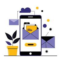 Mobile Inbox Concept Staying Connected and Organized on the Go vector