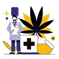 Visualizing the Medical Benefits and Applications of Cannabis vector