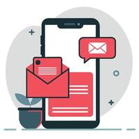 Mobile Inbox Concept Seamless Messaging for Modern Communication vector