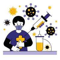 Visual Representation of Measles Symptoms and Effects in a Conceptual Illustration vector
