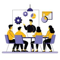 Creative Brainstorming Session with Diverse Group of Professionals vector