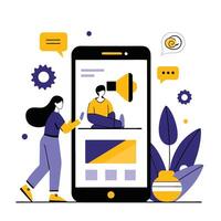 Creative Visualization of Mobile Marketing Strategies and Concepts vector