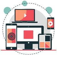 Multitasking Device Synchronization for Seamless Productivity vector
