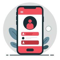 Creative Mobile Login Concept Illustration with Abstract Design vector