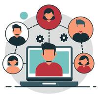 Seamless Internet Connection Concept Enhancing Virtual Collaboration and Communication vector