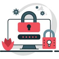 Illustrating Password Security Concept with Three Key Elements vector