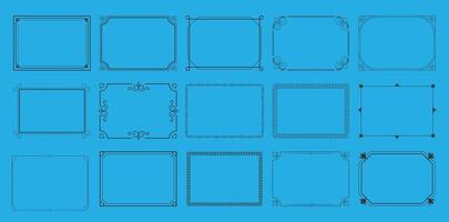 New Rectangular calligraphic frames set vector