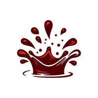 Illustration of red blood splash with drops and ripples on a white background vector