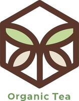 Hexagonal organic tea box with nature-inspired design vector