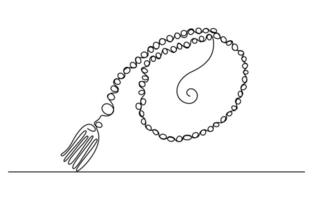 tasbih one line art draw for prayers vector