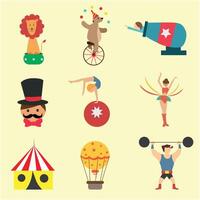 Carnaval elements illustration set with flat design style vector