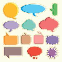 Bubble text collection flat design style vector