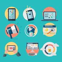 Business Elements Stuff Collection with flat design style vector