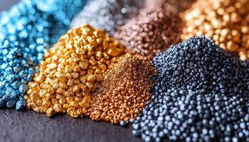 Chromatic Granules, An Array of Textured and Iridescent Micro-Materials photo