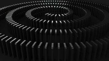 Domino game - 3d render. Domino effect business concept, logo for companies, trainings. Board game of dice with a winner and a loser. photo