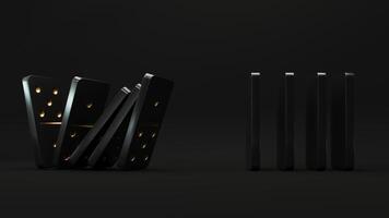Domino game effect business concept, logo for companies, trainings. Board game of dice with a winner and a loser. photo