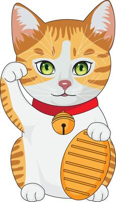 Japanese Maneki Neko Cat Good Luck Doll