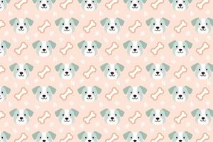 A dog pattern with a pink background and white dog heads vector