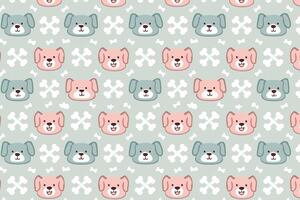 A pattern with dogs and hearts on it vector