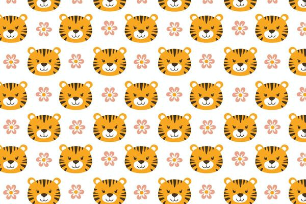 A pattern with a tiger face on it background