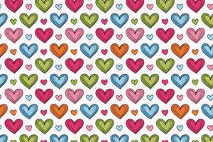 A colorful seamless pattern with hearts design vector
