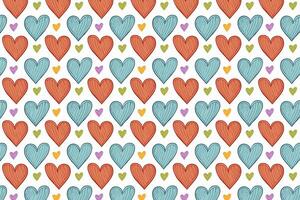 A colorful pattern with hearts background illustration vector