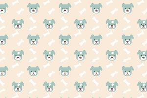 A dog pattern with bones on a light background vector