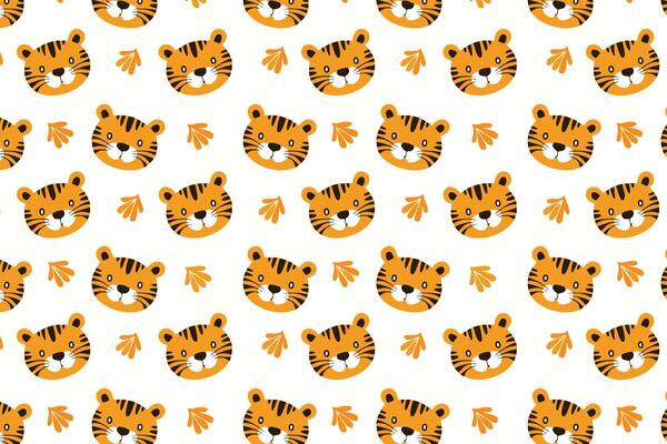 A pattern with tigers on it illustration