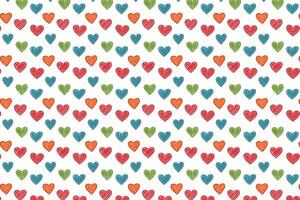 A colorful pattern with hearts background design vector