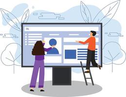 Web Development Flat Illustration Design, Website Developer vector