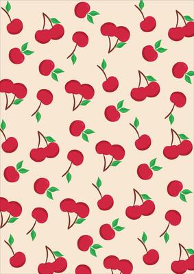 Red Cherry Fruit Wrapping Pattern Background