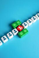 Replacing a departed employee with AI. Filling gaps in staff and preventing work process interruptions. Business tools and new neural network technologies. Streamline operations. photo