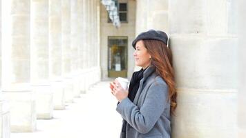 Parisian Woman with Beret Dreaming by Columns video