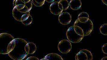 Soap Bubbles in Dark Mesmerizing Loop Animation video
