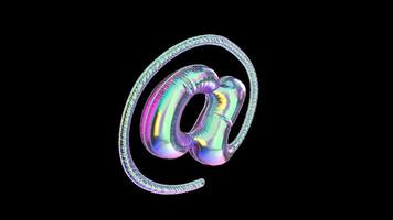 At Sign Balloon Symbol Iridescent Typefaces On Alpha Loop video