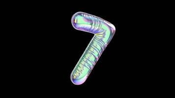 7 Number Balloon Iridescent Typefaces On Alpha Loop video