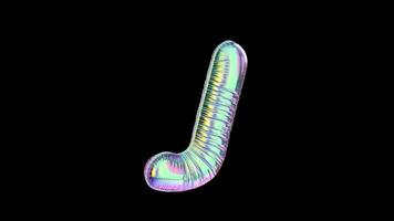 J Balloon Iridescent Typefaces On Alpha Loop video
