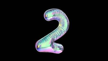2 Number Balloon Iridescent Typefaces On Alpha Loop video