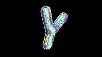 Y Balloon Iridescent Typefaces On Alpha Loop video