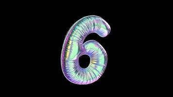 6 Number Balloon Iridescent Typefaces On Alpha Loop video