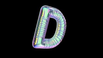 D Balloon Iridescent Typefaces On Alpha Loop video