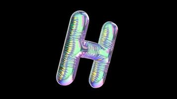 H Balloon Iridescent Typefaces On Alpha Loop video