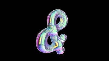 Ampersand Symbol Balloon Iridescent Typefaces On Alpha Loop video