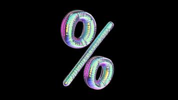 Percent Sign Balloon Symbol Iridescent Typefaces On Alpha Loop video