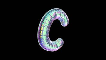 C Balloon Iridescent Typefaces On Alpha Loop video